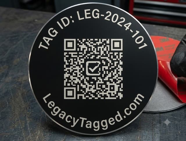 Legacy Tagged disc tag with QR code